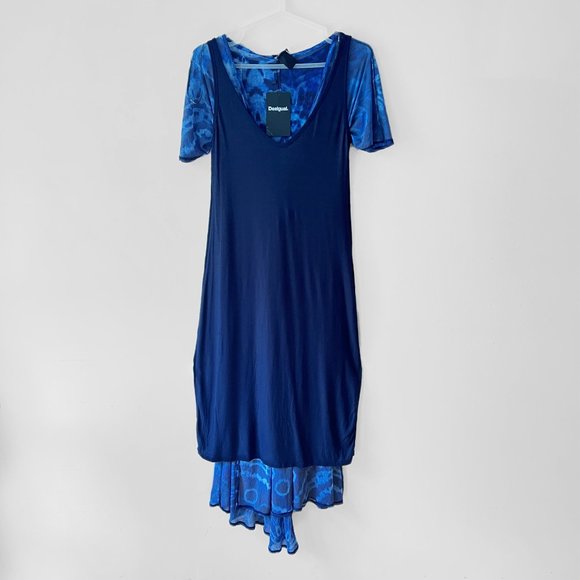 NEW Asymmetrical Boho Blue Desigual High Low Front, Size S - Picture 15 of 15